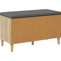 vidaXL Banco de entrada con cojín 80 x 38 x 46 cm Roble Sonoma New