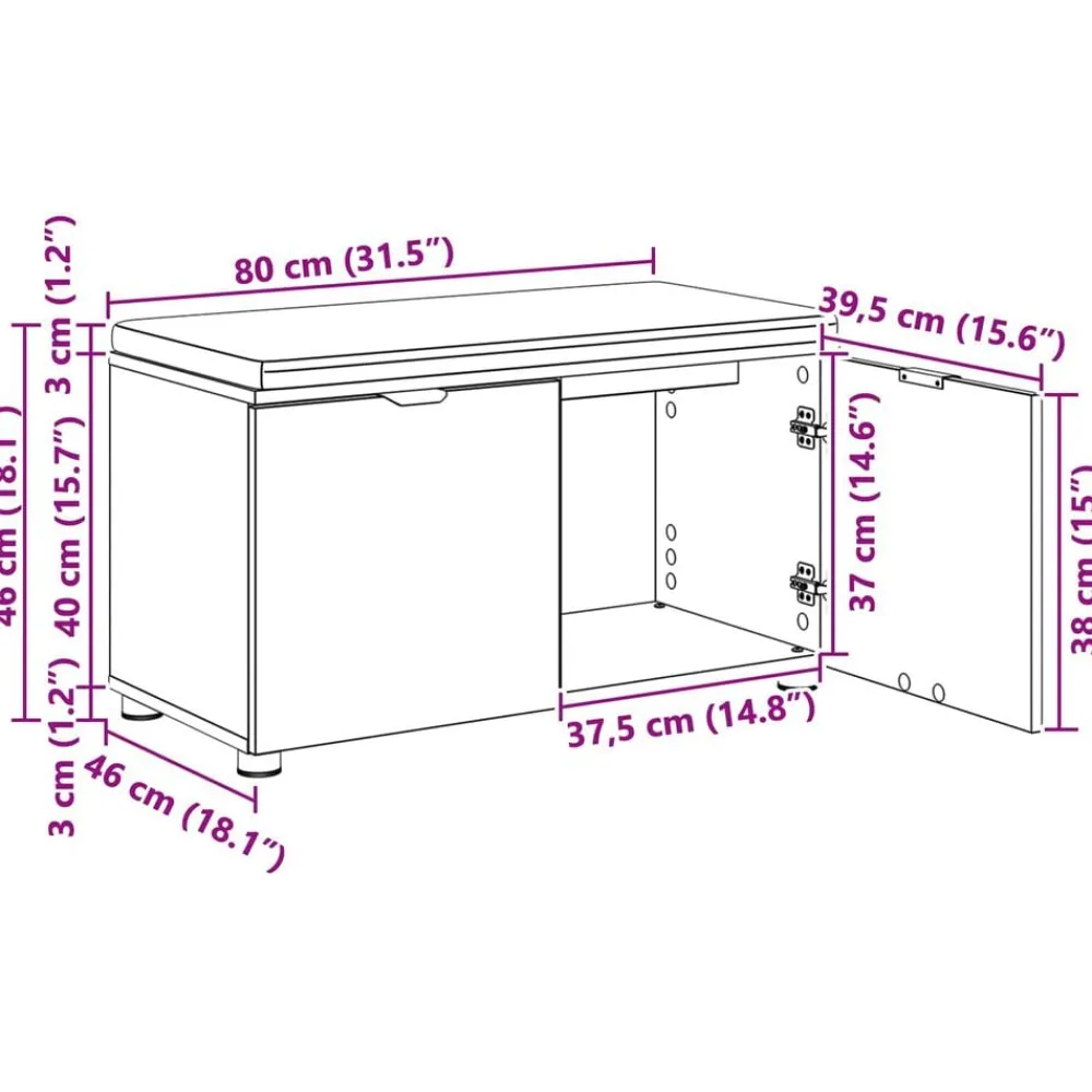 vidaXL Bancos-Banco de entrada con cojín Madera vieja 80 x 38 x 46 cm