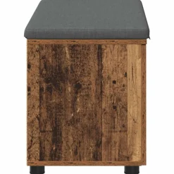 vidaXL Bancos-Banco de entrada con cojín Madera vieja 80 x 38 x 46 cm