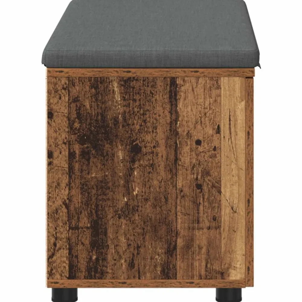 vidaXL Bancos-Banco de entrada con cojín Madera vieja 80 x 38 x 46 cm