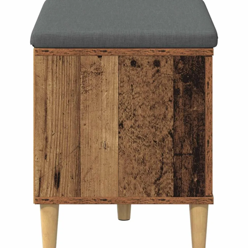 vidaXL Bancos-Banco de entrada con cojín Madera vieja 60 x 38 x 46 cm