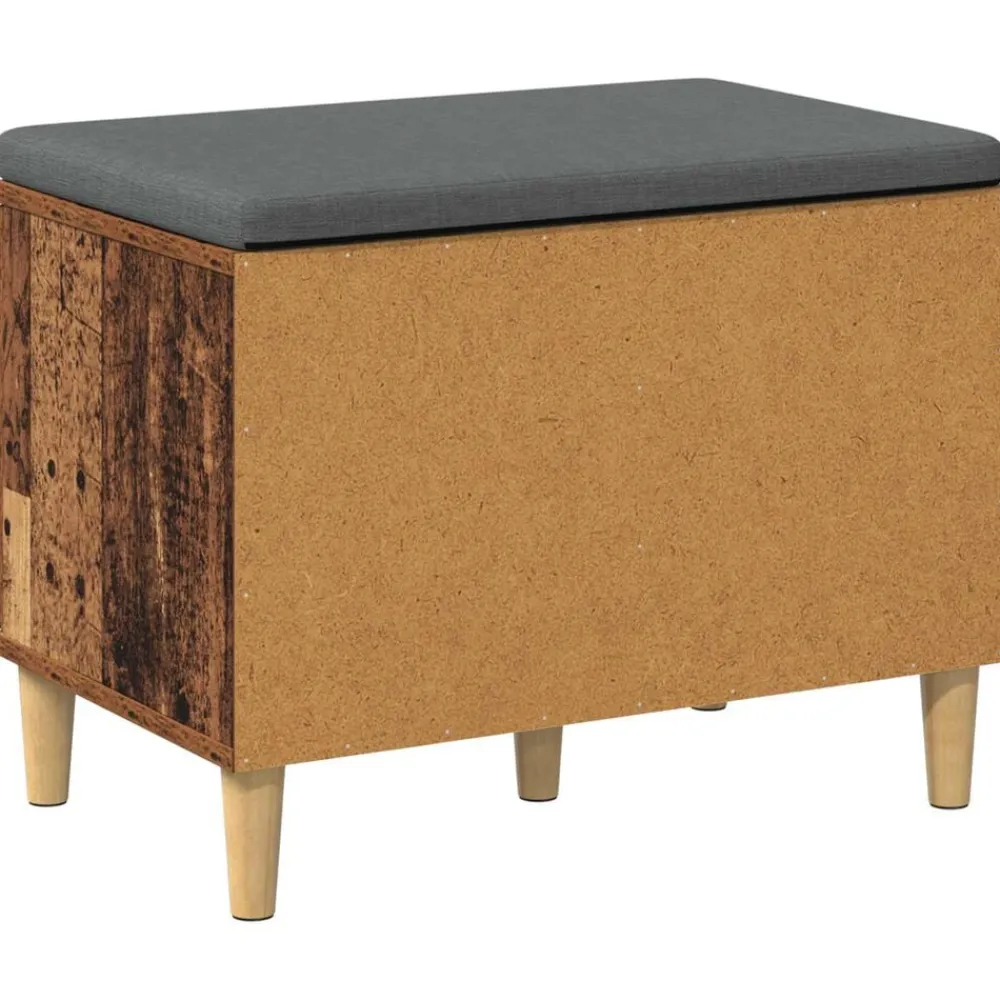 vidaXL Bancos-Banco de entrada con cojín Madera vieja 60 x 38 x 46 cm