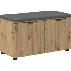 vidaXL Banco de entrada con cojín Roble Artesanal 80 x 38 x 46 cm Roble artisan New