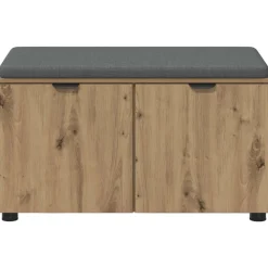vidaXL Banco de entrada con cojín Roble Artesanal 80 x 38 x 46 cm Roble artisan New