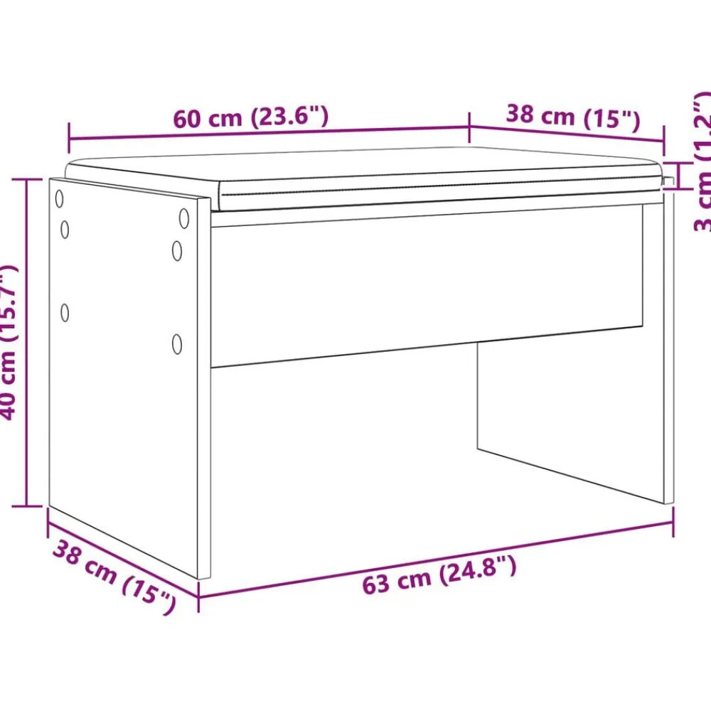 vidaXL Banco de entrada con cojín 63 x 38 x 40 cm Roble ahumado Best