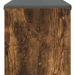 vidaXL Banco de entrada con cojín 63 x 38 x 40 cm Roble ahumado Best