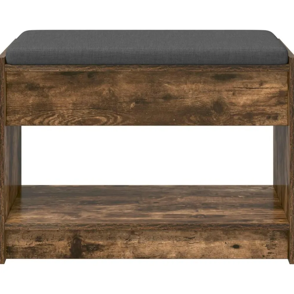vidaXL Banco de entrada con cojín Roble Ahumado 63 x 38 x 45 cm Sale