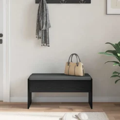 vidaXL Banco de entrada con cojín 83 x 38 x 40 cm Roble negro Outlet