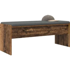 vidaXL Bancos-Banco de entrada con cojín Madera vieja 103 x 38 x 40 cm