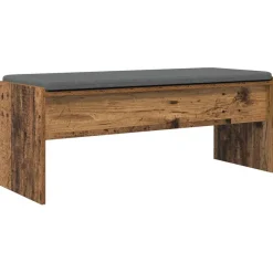 vidaXL Bancos-Banco de entrada con cojín Madera vieja 103 x 38 x 40 cm