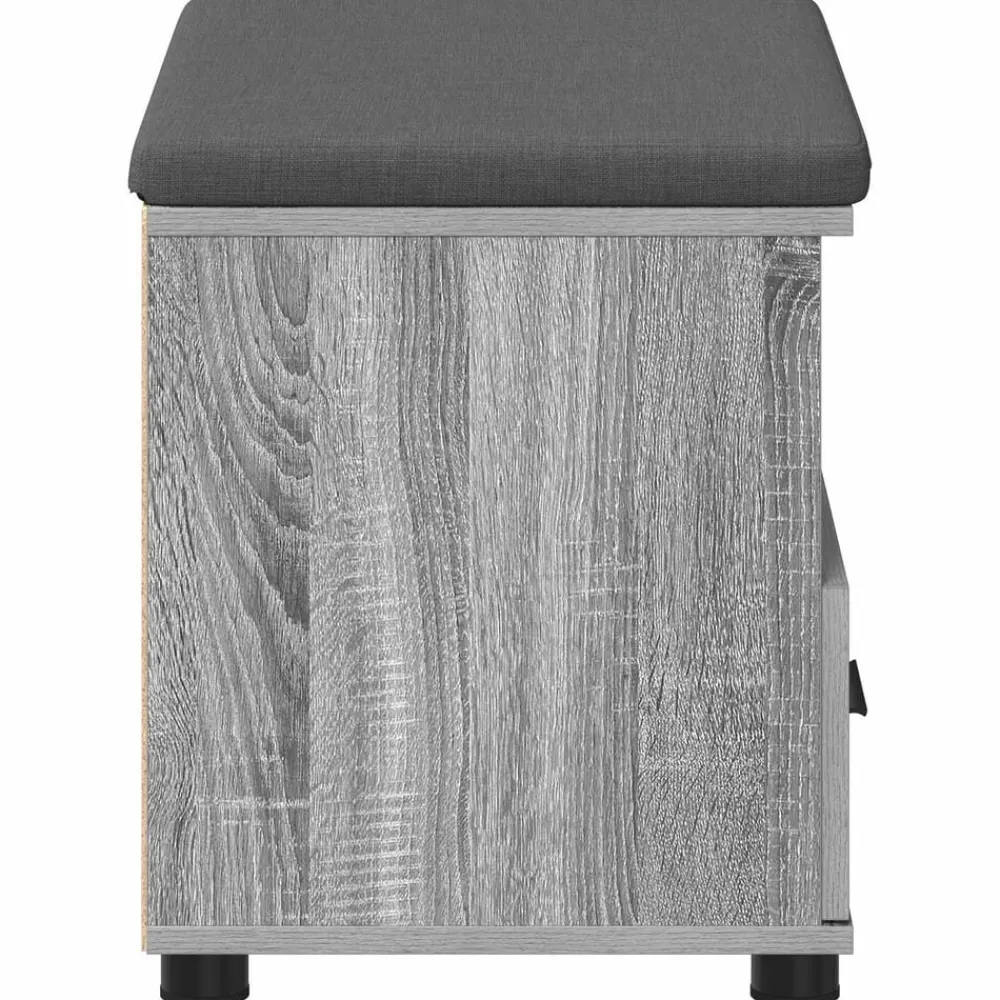 vidaXL Banco de entrada con cojín 60 x 38 x 46 cm Gris sonoma