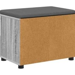 vidaXL Banco de entrada con cojín 60 x 38 x 46 cm Gris sonoma