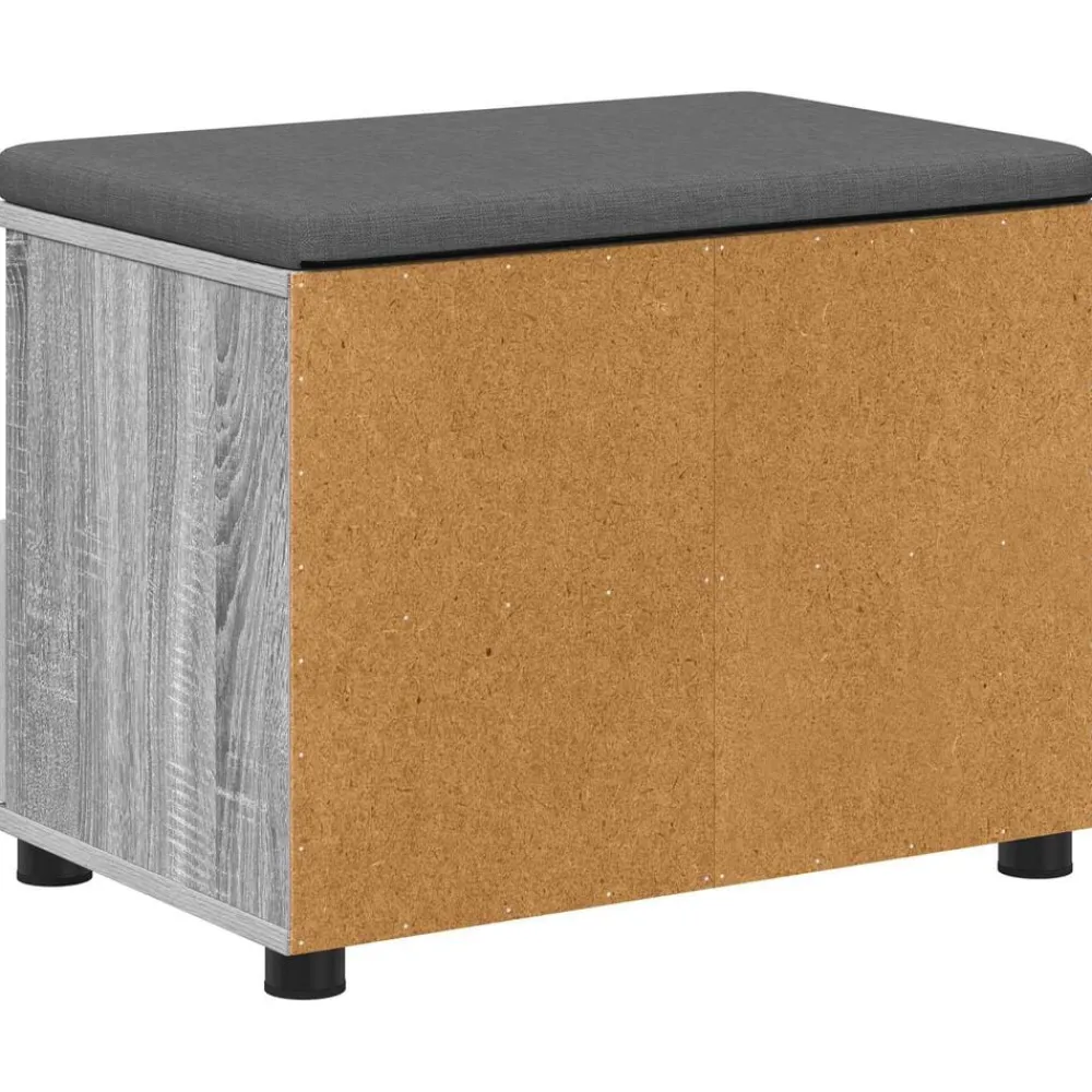 vidaXL Banco de entrada con cojín 60 x 38 x 46 cm Gris sonoma