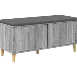 vidaXL Banco de entrada con cojín 100 x 38 x 46 cm Gris sonoma Best