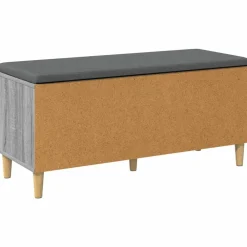 vidaXL Banco de entrada con cojín 100 x 38 x 46 cm Gris sonoma Best