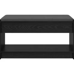 vidaXL Bancos-Banco de entrada con cojín Roble Negro 83 x 38 x 45 cm
