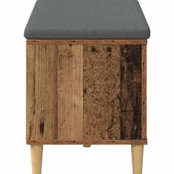vidaXL Banco de entrada con cojín Madera vieja 80 x 38 x 46 cm Madera envejecida Online