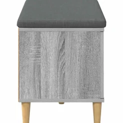 vidaXL Banco de entrada con cojín 80 x 38 x 46 cm Gris sonoma Outlet
