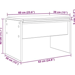 vidaXL Bancos-Banco de entrada con cojín 63 x 38 x 40 cm
