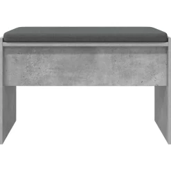 vidaXL Banco de entrada con cojín Gris Concreto 63 x 38 x 40 cm Gris hormig&oacute;n Discount