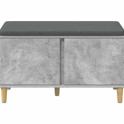 vidaXL Banco de entrada con cojín Gris Concreto 80 x 38 x 46 cm Gris hormig&oacute;n New