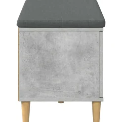 vidaXL Banco de entrada con cojín Gris Concreto 80 x 38 x 46 cm Gris hormig&oacute;n New
