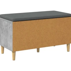 vidaXL Banco de entrada con cojín Gris Concreto 80 x 38 x 46 cm Gris hormig&oacute;n New