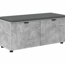vidaXL Banco de entrada con cojín Gris Concreto 100 x 38 x 46 cm Gris hormig&oacute;n Hot