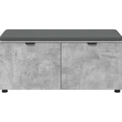 vidaXL Banco de entrada con cojín Gris Concreto 100 x 38 x 46 cm Gris hormig&oacute;n Hot