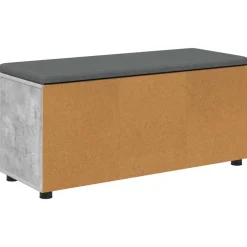 vidaXL Banco de entrada con cojín Gris Concreto 100 x 38 x 46 cm Gris hormig&oacute;n Hot