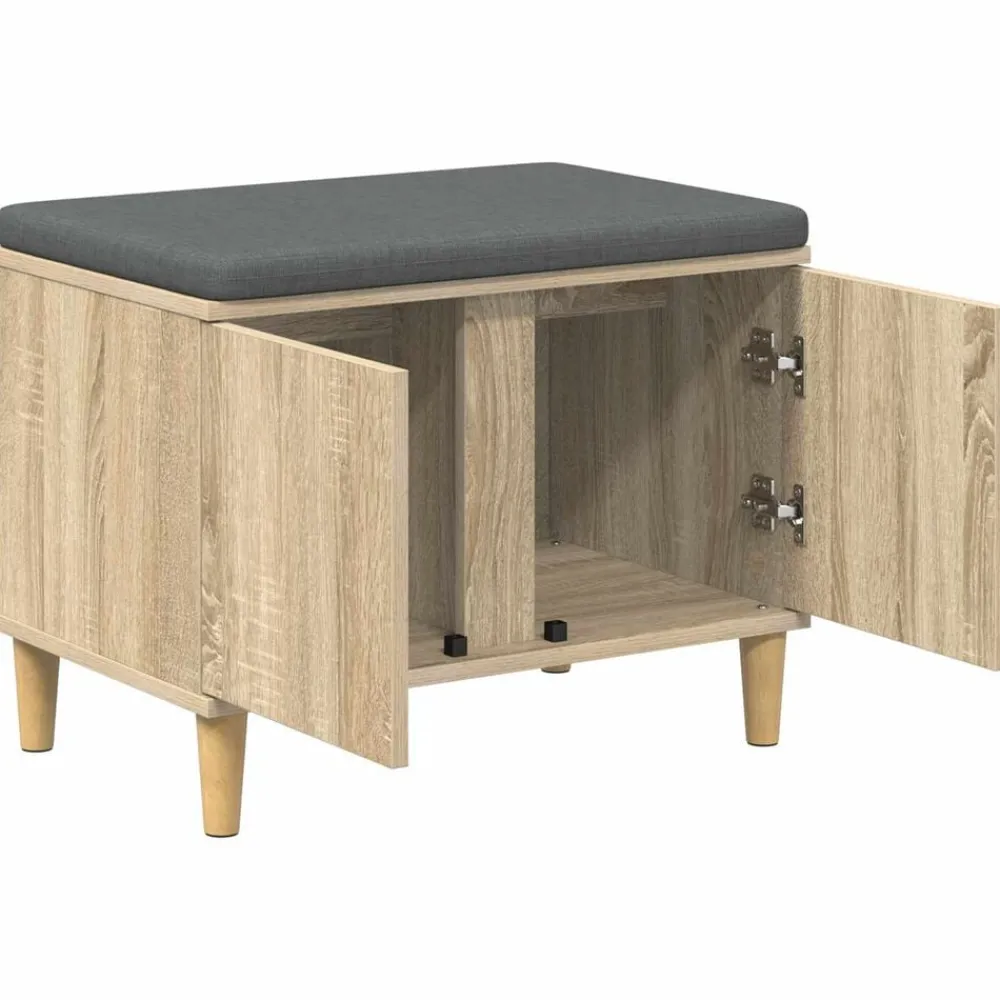 vidaXL Banco de entrada con cojín 60 x 38 x 46 cm Roble Sonoma Hot