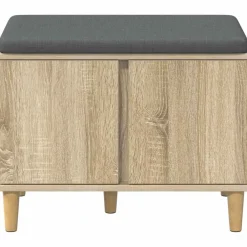 vidaXL Banco de entrada con cojín 60 x 38 x 46 cm Roble Sonoma Hot
