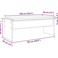 vidaXL Bancos-Banco de entrada con cojín 103 x 38 x 40 cm