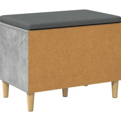 vidaXL Bancos-Banco de entrada con cojín Gris Concreto 60 x 38 x 46 cm