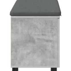 vidaXL Bancos-Banco de entrada con cojín Gris Concreto 80 x 38 x 46 cm