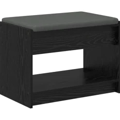 vidaXL Banco de entrada con cojín Roble Negro 63 x 38 x 45 cm Sale