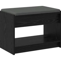vidaXL Banco de entrada con cojín Roble Negro 63 x 38 x 45 cm Sale
