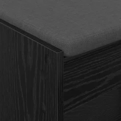 vidaXL Banco de entrada con cojín Roble Negro 63 x 38 x 45 cm Sale