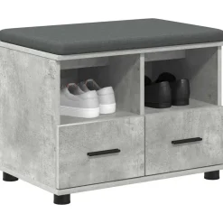 vidaXL Banco de entrada con cojín Gris Concreto 60 x 38 x 46 cm Gris hormig&oacute;n Sale