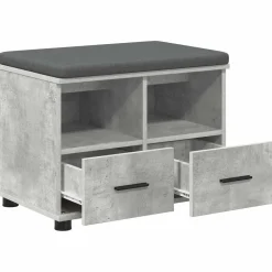vidaXL Banco de entrada con cojín Gris Concreto 60 x 38 x 46 cm Gris hormig&oacute;n Sale