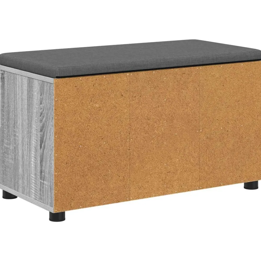vidaXL Banco de entrada con cojín 80 x 38 x 46 cm Gris sonoma Sale