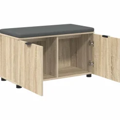 vidaXL Banco de entrada con cojín 80 x 38 x 46 cm Roble Sonoma Sale
