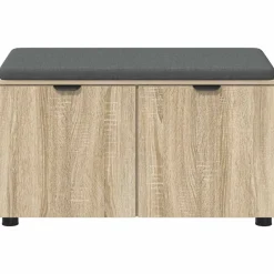 vidaXL Banco de entrada con cojín 80 x 38 x 46 cm Roble Sonoma Sale