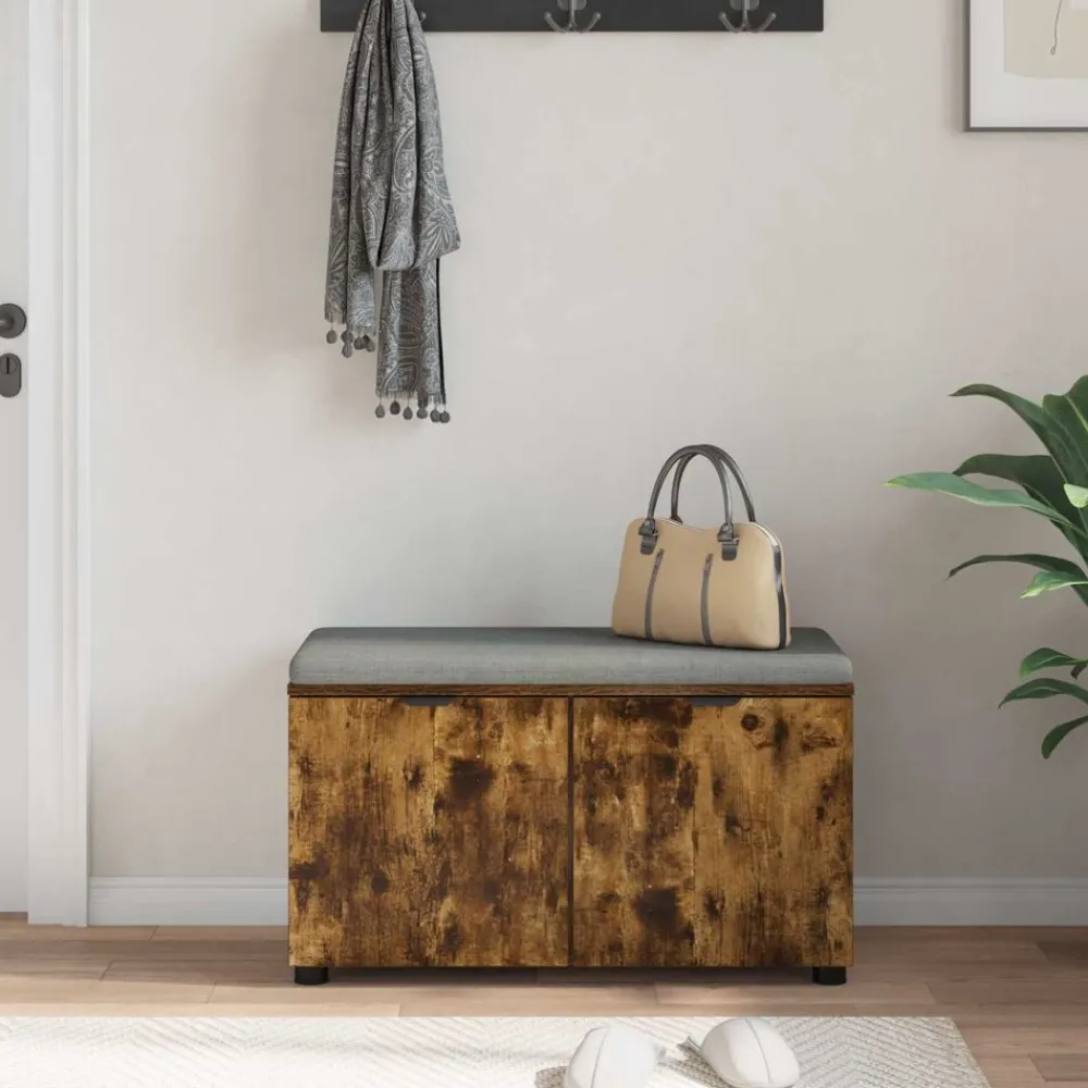 vidaXL Bancos-Banco de entrada con cojín 80 x 38 x 46 cm