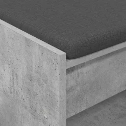 vidaXL Bancos-Banco de entrada con cojín Gris Concreto 63 x 38 x 45 cm