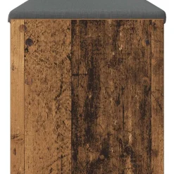 vidaXL Bancos-Banco de entrada con cojín Madera vieja 63 x 38 x 40 cm