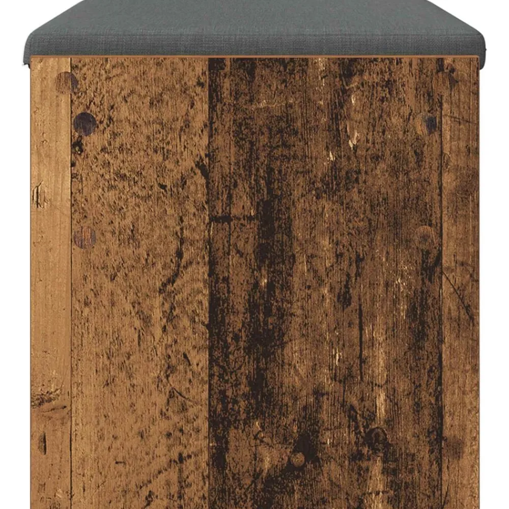 vidaXL Bancos-Banco de entrada con cojín Madera vieja 63 x 38 x 40 cm