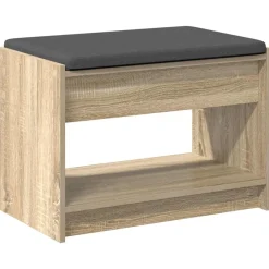 vidaXL Bancos-Banco de entrada con cojín Roble Sonoma 63 x 38 x 45 cm