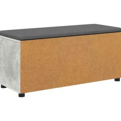 vidaXL Bancos-Banco de entrada con cojín Gris Concreto 100 x 38 x 46 cm