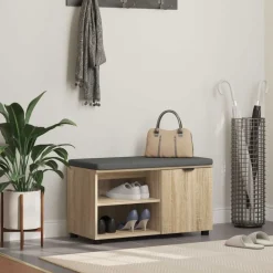 vidaXL Bancos-Banco de entrada con cojín 80 x 38 x 46 cm